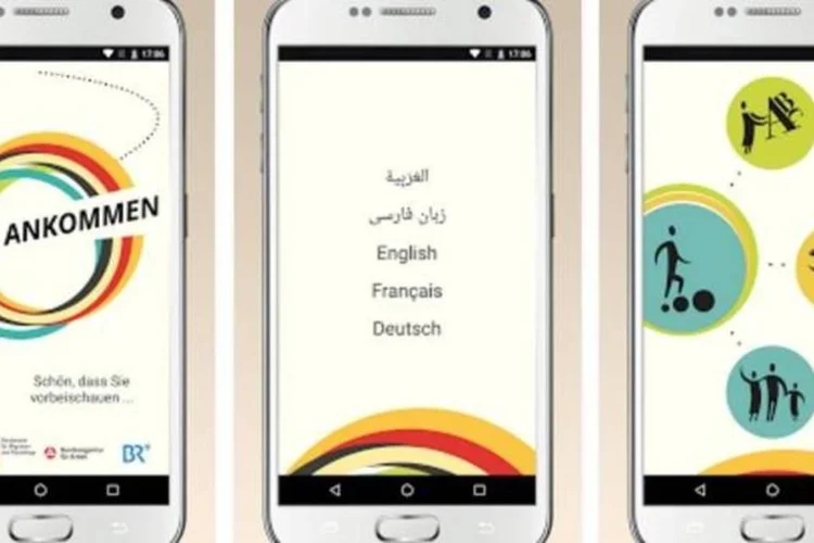 
	App &quot;Ankommen&quot; para refugiados est&aacute; dispon&iacute;vel em cinco l&iacute;nguas: alem&atilde;o, &aacute;rabe, franc&ecirc;s, ingl&ecirc;s e persa
 (Reprodução/Google Play)