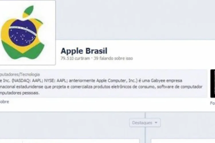 
	Perfil falso da Apple Brasil: para participar do sorteio, a p&aacute;gina pede que o usu&aacute;rio curta e compartilhe a publica&ccedil;&atilde;o
 (Reprodução)