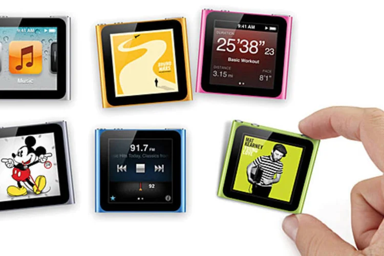 O novo iPod nano conta com 16 "clock faces",  temas que podem ser usados para deixar o player com jeito de relógio (Divulgação/Divulgação)