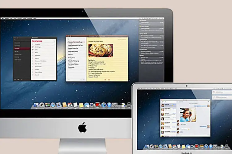 Computadores da Apple com o novo sistema operacional: Mountain Lion traz mais sincronia com os smartphones e tablets da Apple (Divulgação)