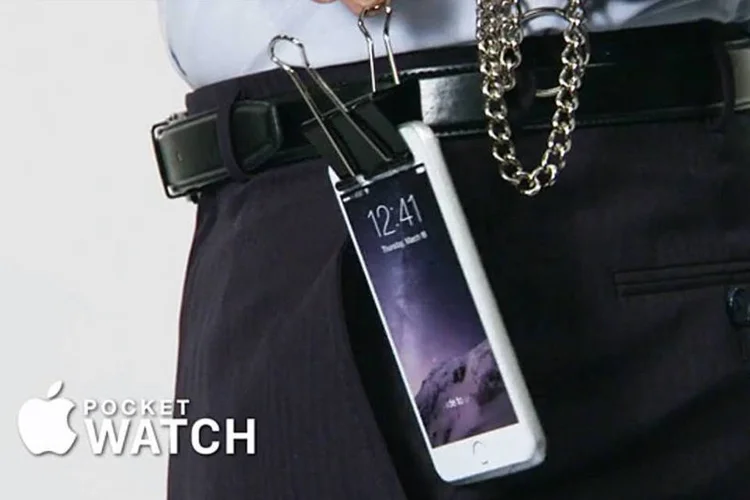 Apple Pocketwatch: invenção é opção mais barata ao relógio inteligente da Apple (Reprodução/Team Coco)