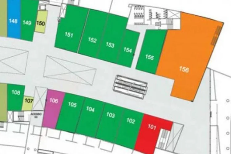 Planta de novo shopping mostra espaço 101 para eletrônicos/informática
 (Divulgação)