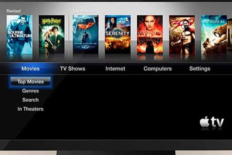 A Netflix na Apple TV permite que os assinantes assistam online, pesquisem, vejam e classifiquem filmes e séries de TV em suas HD TVs com o aparelho
 (Reprodução)