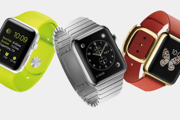 
	Apple Watch: o rel&oacute;gio tem at&eacute; op&ccedil;&atilde;o de acabamento em ouro
 (Divulgação/Apple)