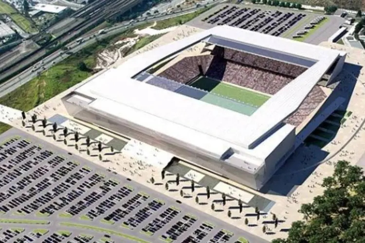 O Corinthians iniciou há um mês a construção de um estádio, que custará R$ 820 milhões (Divulgação)