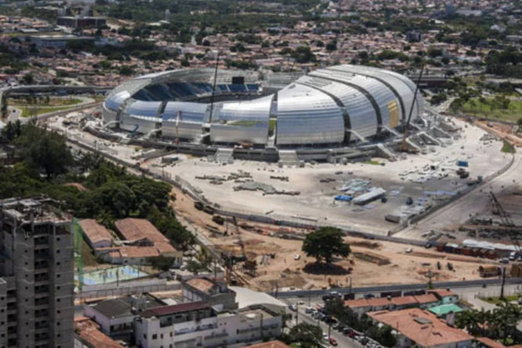 
	Arena das Dunas, em Natal: est&aacute;dio receber&aacute; quatro jogos da Copa do Mundo em junho
 (Portal da Copa)