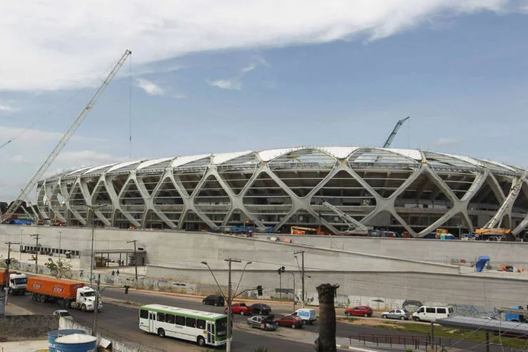 
	Arena da Amaz&ocirc;nia, em Manaus: &quot;as pessoas sempre pensam na floresta, mas tamb&eacute;m temos uma grande cidade&quot;, disse representante da cidade na feira
 (REUTERS/Bruno Kelly)