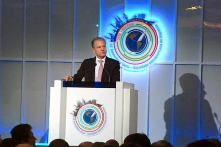 
	Arthur Sulzberger Jr. participa da 68&ordf; Assembleia Geral da Sociedade Interamericana de Imprensa (SIP), em S&atilde;o Paulo
 (Maurício Grego / EXAME.com)