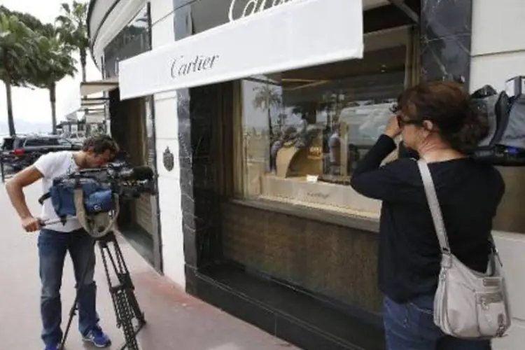O assalto ocorreu nesta terça-feira em uma joalheria Cartier na Croisette de Cannes (sudeste da França) (Valery Hache/AFP)