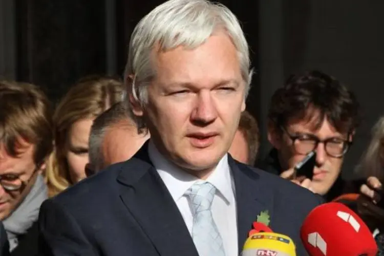 Julian Assange: "Censurar a WikiLeaks de uma conferência sobre WikiLeaks é um absurdo 'orwelliano' que me faltam as palavras" (Peter Macdiarmid/Getty Images)