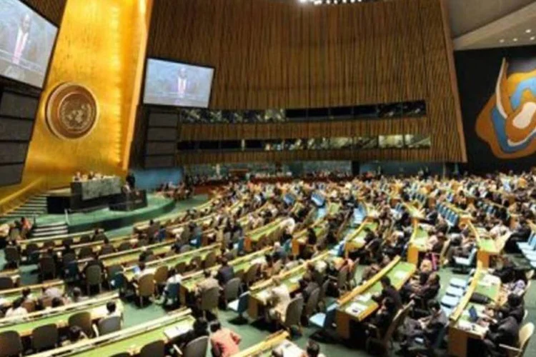 
	Assembl&eacute;ia Geral da ONU: ao contr&aacute;rio do Conselho de Seguran&ccedil;a, onde a R&uacute;ssia vetou qualquer a&ccedil;&atilde;o sobre a Ucr&acirc;nia, a Assembleia-geral n&atilde;o tem vetos
 (Stan Honda/AFP)