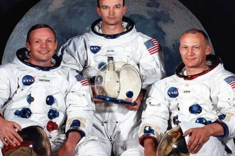 
	Neil A. Armstrong Michael Collins e Edwin E. Aldrin Jr., em foto hist&oacute;rica da miss&atilde;o Apolo 11
 (NASA/Handout)