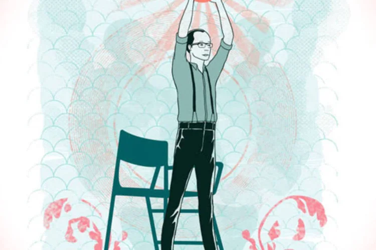 Ilustração - Homem segura o sol (Adams Carvalho/EXAME.com)