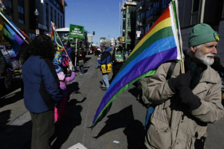 Ativistas se preparam para fazer marcha em apoio aos direitos de homossexuais em Boston, no St. Patrick's Day: festividades sempre foram um pouco gays, brinca ativista (Dominick/Reuters)