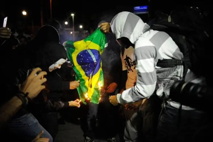 
	Ato em rep&uacute;dio &agrave; realiza&ccedil;&atilde;o da Copa do Mundo no Brasil
 (Tomaz Silva/Agência Brasil)