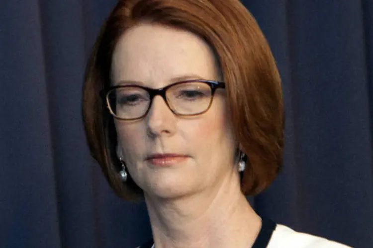 
	Julia Gillard: a primeira-ministra convocou a vota&ccedil;&atilde;o depois que um membro do gabinete, Simon Crean, mostrou apoio ao ex-l&iacute;der do partido Kevin Rudd em uma poss&iacute;vel mudan&ccedil;a de lideran&ccedil;a
 (REUTERS/Andrew Taylor)