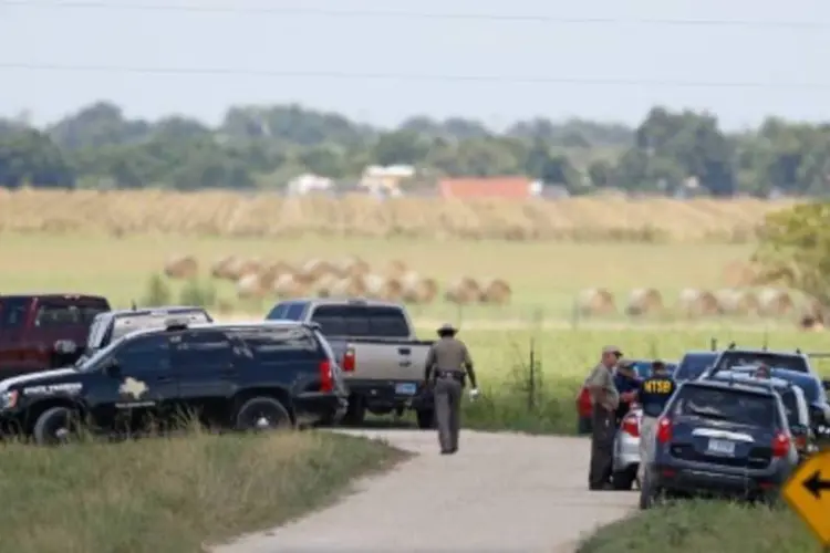 
	EUA: autoridades investigam o acidente com bal&atilde;o em Maxwell, no Texas, em 30 de julho de 2016
 (AFP)