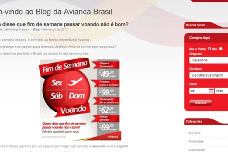 Blog da Avianca tratará de uma grande variedade de assuntos, como os destinos cobertos pela empresa, orientações para os viajantes sobre época de festividades locais entre outros (Divulgação)