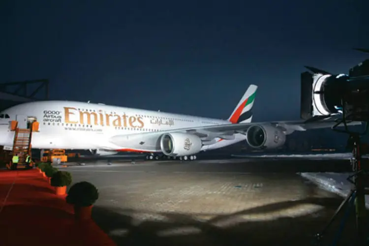 Emirates é a companhia aérea com maior número de modelos A380 do mundo (AFP/AFP)