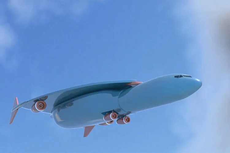 Avião: com três tipos de propulsão nova aeronave diminuiria tempo de longas viagens (Reprodução/PatentYogi)