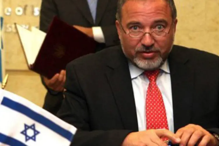O ministro das Relações Exteriores de Israle, Avigdor Lieberman: criticas contra Mahmoud Abbas (Gali Tibbon/AFP)