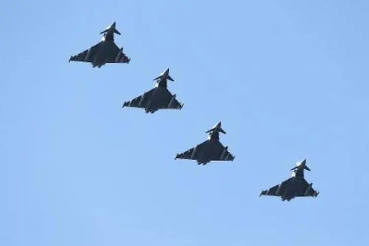 Aviões britânicos durante exercício militar da Otan (TORBJOERN KJOSVOLD/AFP)