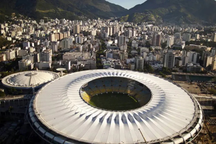 
	Rio de Janeiro: vista do Maracan&atilde;, tamb&eacute;m conhecido como est&aacute;dio Mario Filho, com o Maracan&atilde;zinho
 (Dado Galdieri/Bloomberg)