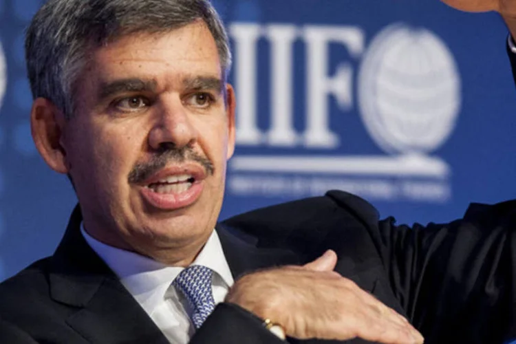 Mohamed El- Erian, então como CEO da Pimco, discursa durante encontro em Washington (Pete Marovich/Bloomberg)