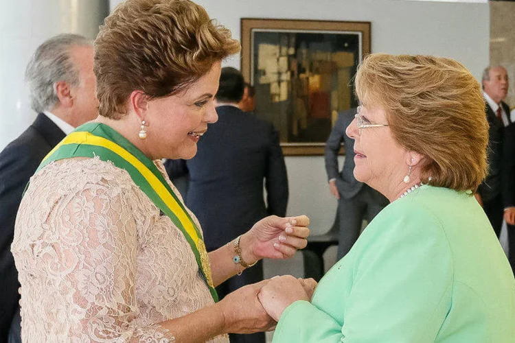 
	Dilma Rousseff e Michele Bachelet: &quot;ainda hoje, como presidente, h&aacute; muito muito sexismo, embora pensemos que a sociedade melhorou muito&quot;
 (Roberto Stuckert Filho/PR/Fotos Públicas)