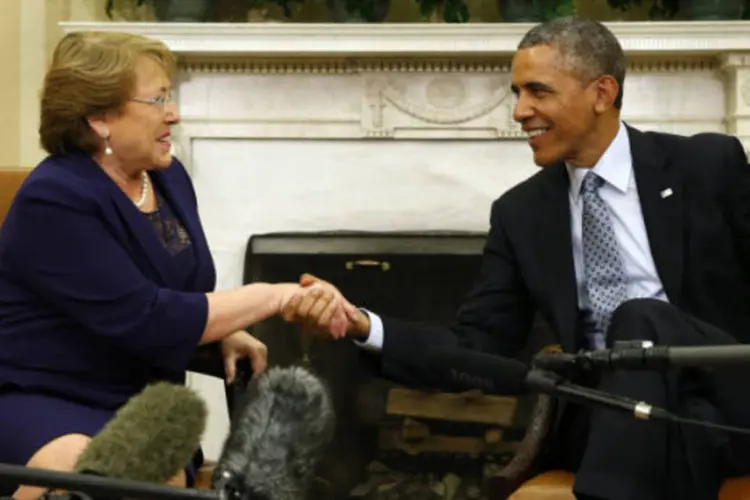 A presidente chilena, Michelle Bachelet, e o presidente americano Barack Obama (Kevin Lamarque/Reuters)