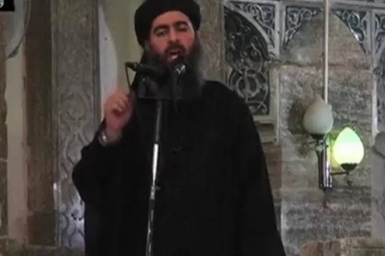 Homem que seria o recluso líder Abu Bakr al-Baghdadi: panfleto remonta a linhagem de Baghdadi até o profeta Maomé (Reuters)