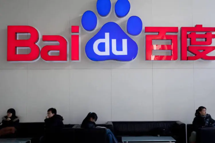 Funcionários na sede da Baidu, em Pequim (Nelson Ching/Bloomberg)