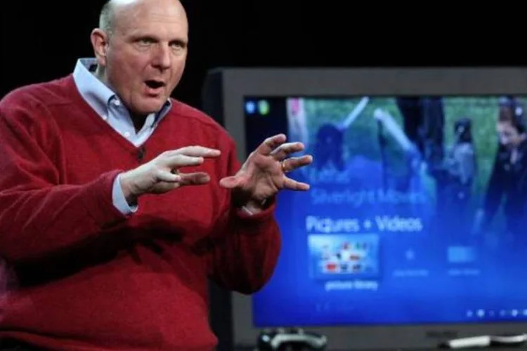 Steve Ballmer na CES 2010: executivo deve apresentar sistema voltado para TVs baseado no Windows Media Center (Justin Sullivan/Getty Images)