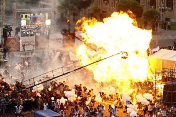 Balões de hidrogênio explodiram durante comício do partido republicano na Armênia (©AFP / Tigran Mehrabyan)
