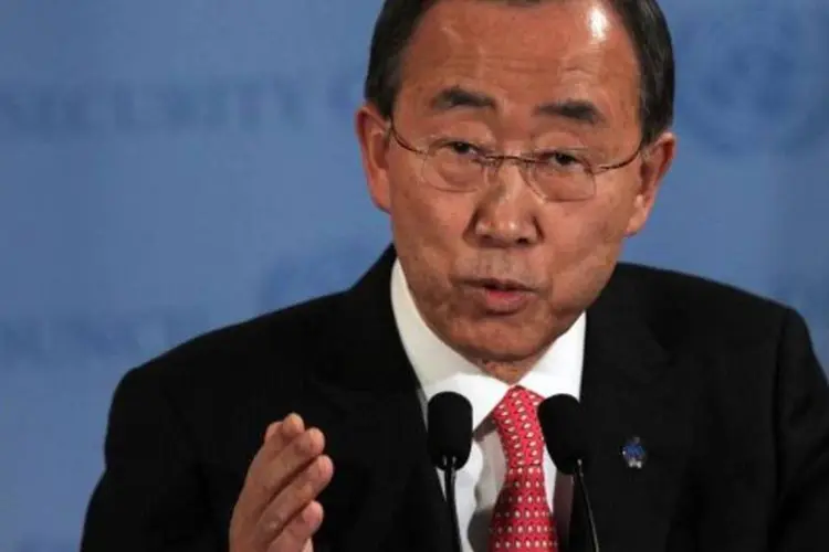 Ban Ki-moon: O principal dirigente das Nações Unidas manifestou ''suas condolências às vítimas e suas famílias'' (Spencer Platt/Getty Images)