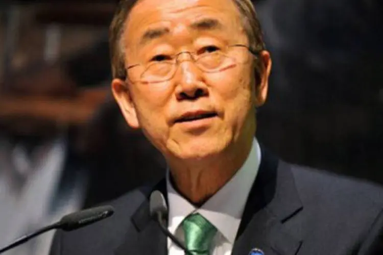 Ban Ki-moon, secretário-geral da ONU: cidade síria de Hama está rodeada pelo exército (Sebastien Feval/AFP)