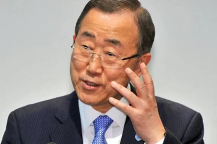 Ban Ki-Moon discursa na Coreia do Sul: a embaixadora americana ante as Nações Unidas, Susan Rice, também advertiu Ban contra sua participação (©AFP / Jung Yeon-Je)
