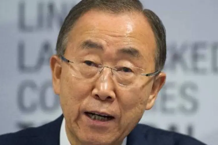 
	O secret&aacute;rio-geral das Na&ccedil;&otilde;es Unidas, Ban Ki-moon: &quot;H&aacute; mais gente deslocada por conflitos do que em nenhum momento desde a Segunda Guerra Mundial&quot;
 (Joe Klamar/AFP)