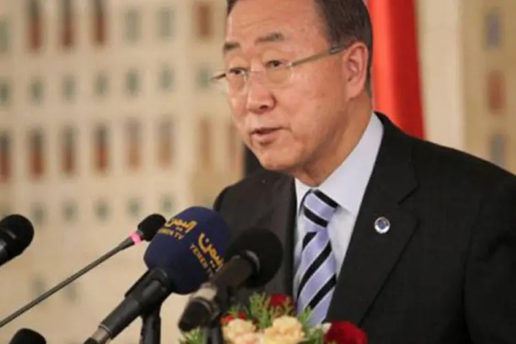 
	O secret&aacute;rio-geral da ONU, Ban Ki-moon: Ban chegou ao Cairo nesta segunda-feira para apoiar os esfor&ccedil;os do presidente eg&iacute;pcio, Mohamed Mursi
 (©AFP / Mohammed Huwais)