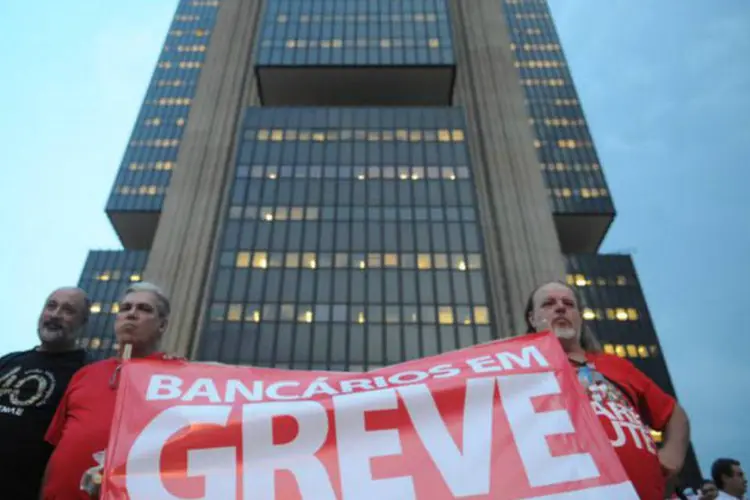 Protesto no DF: bancários também cobraram respostas às reivindicações (Marcello Casal Jr./Agência Brasil)