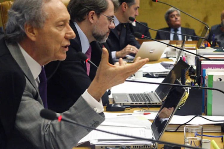 O Plenário do STF julga os segundos embargos de declaração na Ação Penal (AP) 470, do Mensalão (Gervásio Baptista/SCO/STF)
