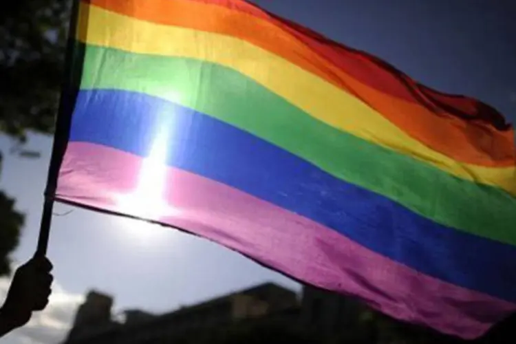 
	Bandeira do movimento gay: igreja cat&oacute;lica encorajou fi&eacute;is a &#39;rebelar-se&#39; contra a &nbsp;&#39;redefini&ccedil;&atilde;o do casamento&#39;.
 (Pedro Armestre/AFP)