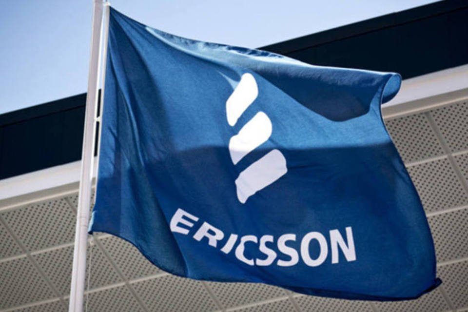 
	Bandeira da Ericsson: empresas fizeram an&uacute;ncio sobre parceria
 (Casper Hedberg/Bloomberg)