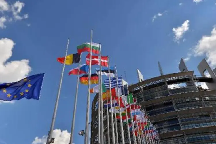 
	Parlamento Europeu, na cidade de Estrasburgo: segundo o presidente do Eurogrupo, n&atilde;o houve uma carta formalizando um novo pedido de ajuda por parte de Atenas
 (Patrick Hertzog/AFP)