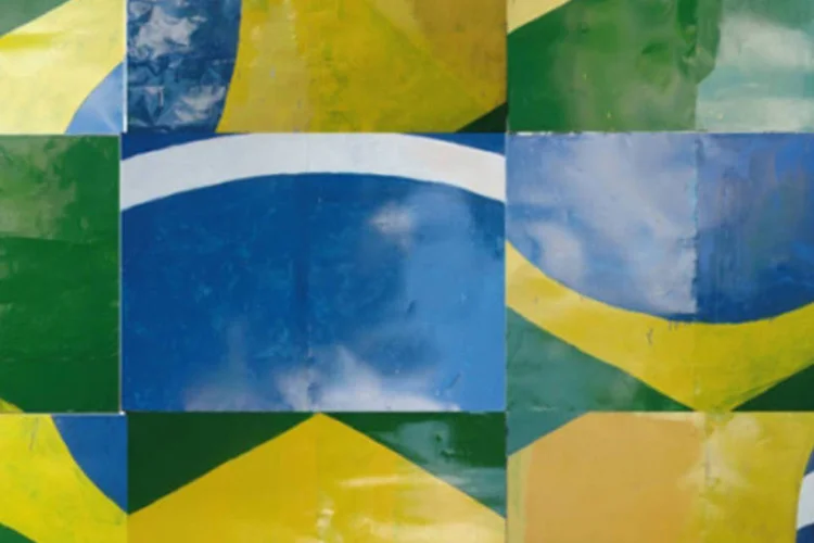 Bandeira, pintura sobre chapas metálicas, de Emmanuel Nassar. O artista plástico do interior do Pará é um dos precursores da arte contemporânea no estado (Divulgação)