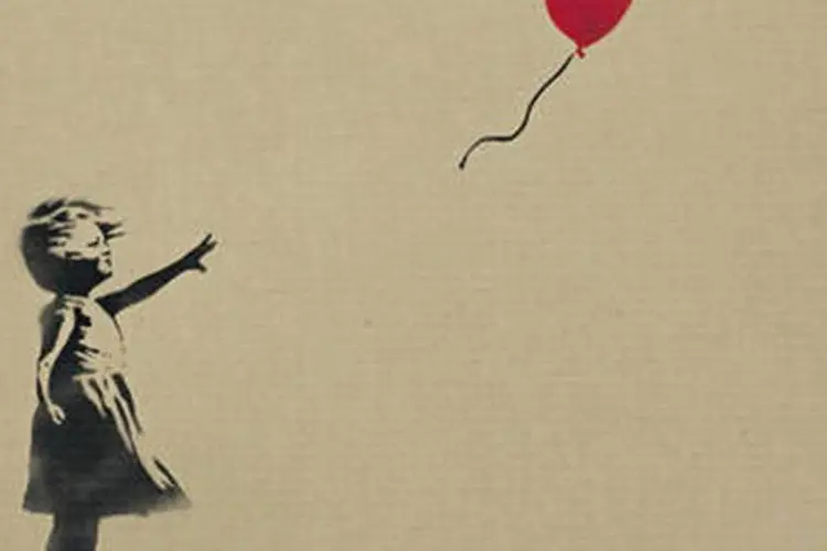 
	Girl With a Balloon, de&nbsp;Banksy: grafiteiro brit&acirc;nico decidiu criar uma nova obra para estimular o fim do conflito s&iacute;rio
 (Divulgação/Bonhams)