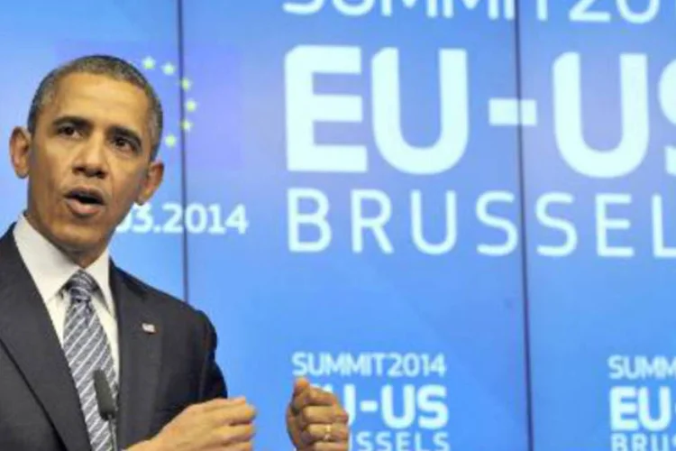Barack Obama: "As ações da Rússia na Ucrânia não são apenas sobre um país. Elas são sobre o tipo de Europa e o tipo de mundo em que vivemos" (AFP)