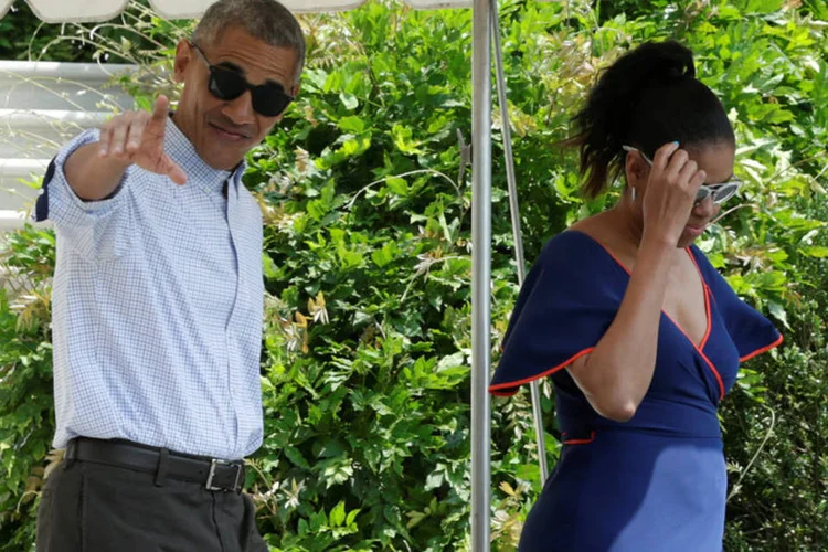 Barack Obama e Michelle Obama: presidente americano completou 55 anos (Yuri Gripas/Reuters)