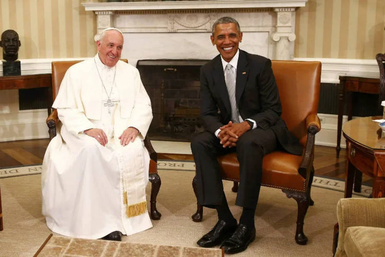 
	&quot;Os congressistas deveriam pensar sobre o que o Papa disse, na proposi&ccedil;&atilde;o geral de que dever&iacute;amos estar abertos uns aos outros&quot;, disse Obama
 (Reuters)