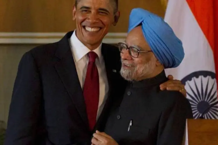 O presidente dos EUA, Barack Obama, e o primeiro-ministro da Índia, Manmohan Singh (Daniel Berehulak/Getty Images)